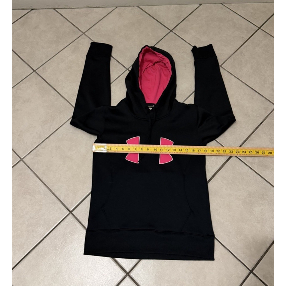 UNDER ARMOUR WOMEN’S HOODIE SWEATSHIRT BLACK WITH PINK LOGO SIZE SMALL SM/P - Picture 5 of 6
